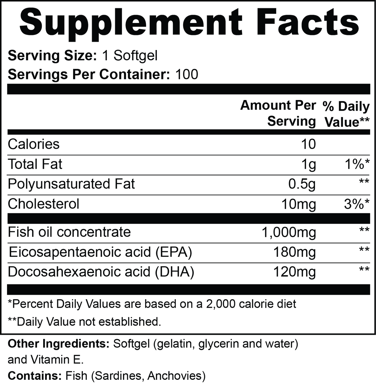 Omega-3 EPA 180mg + DHA 120mg