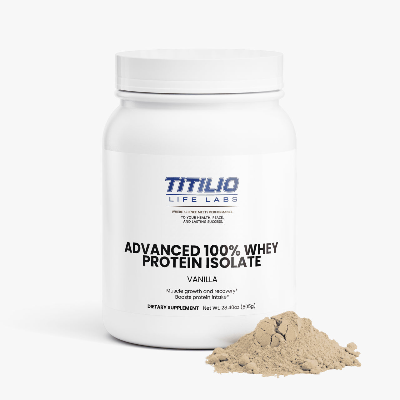 Advanced 100% Whey Protein Isolate Vital Nutra (Vanilla) - Titilio Life Labs - Titilio.com