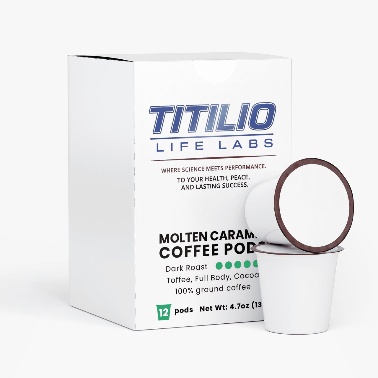 Molten Caramel Coffee Pods Vital Nutra (Dark Roast) - Titilio Life Labs - Titilio.com