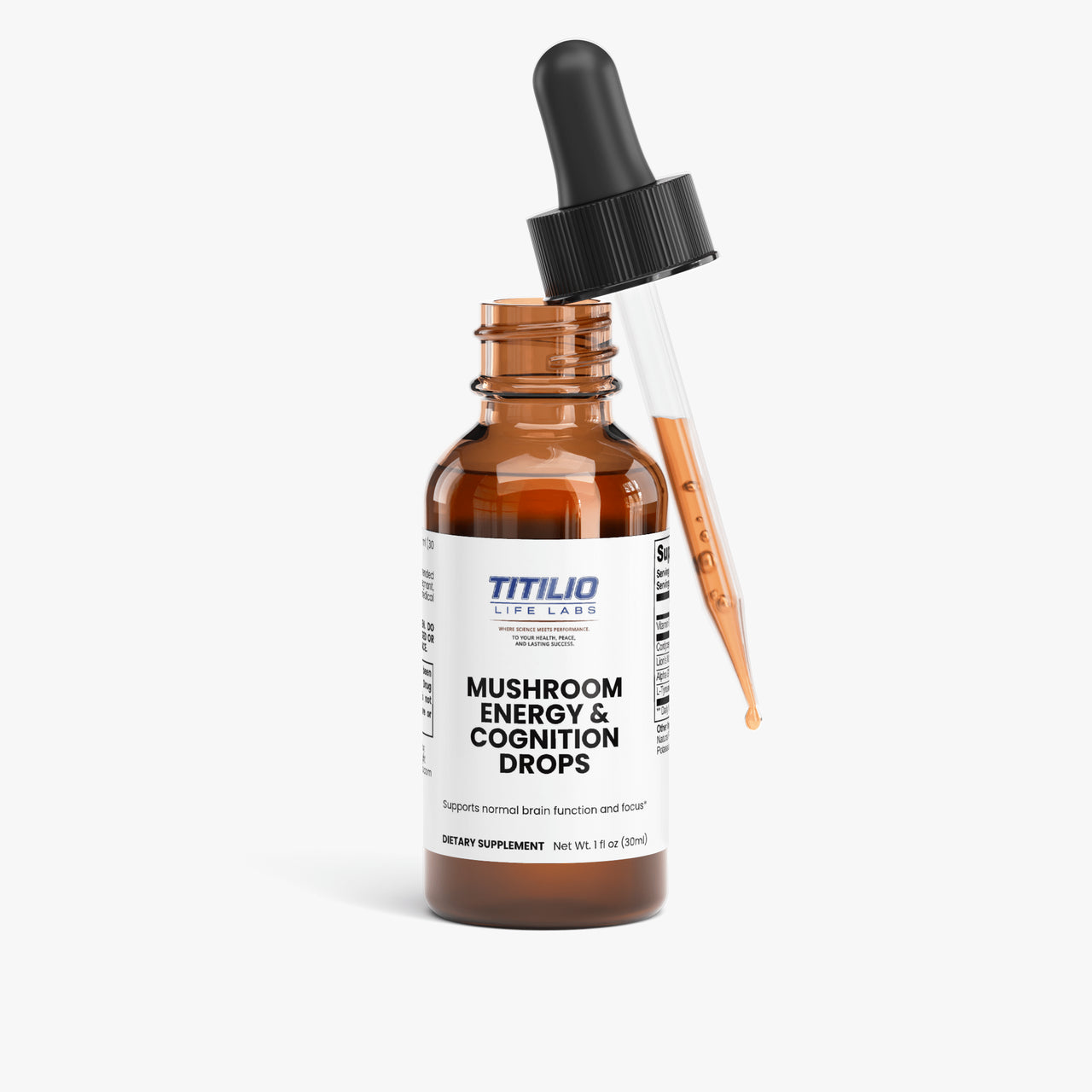 Mushroom Energy & Cognition Drops - Titilio Life Labs - Titilio.com