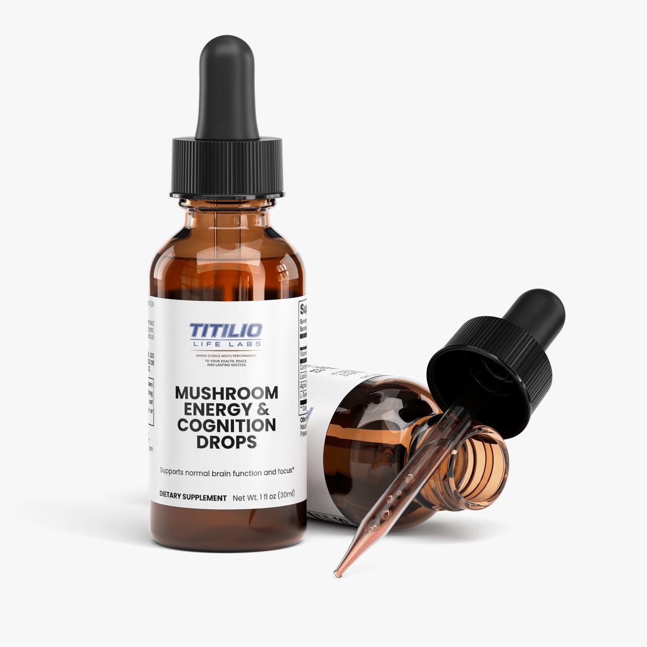 Mushroom Energy & Cognition Drops - Titilio Life Labs - Titilio.com