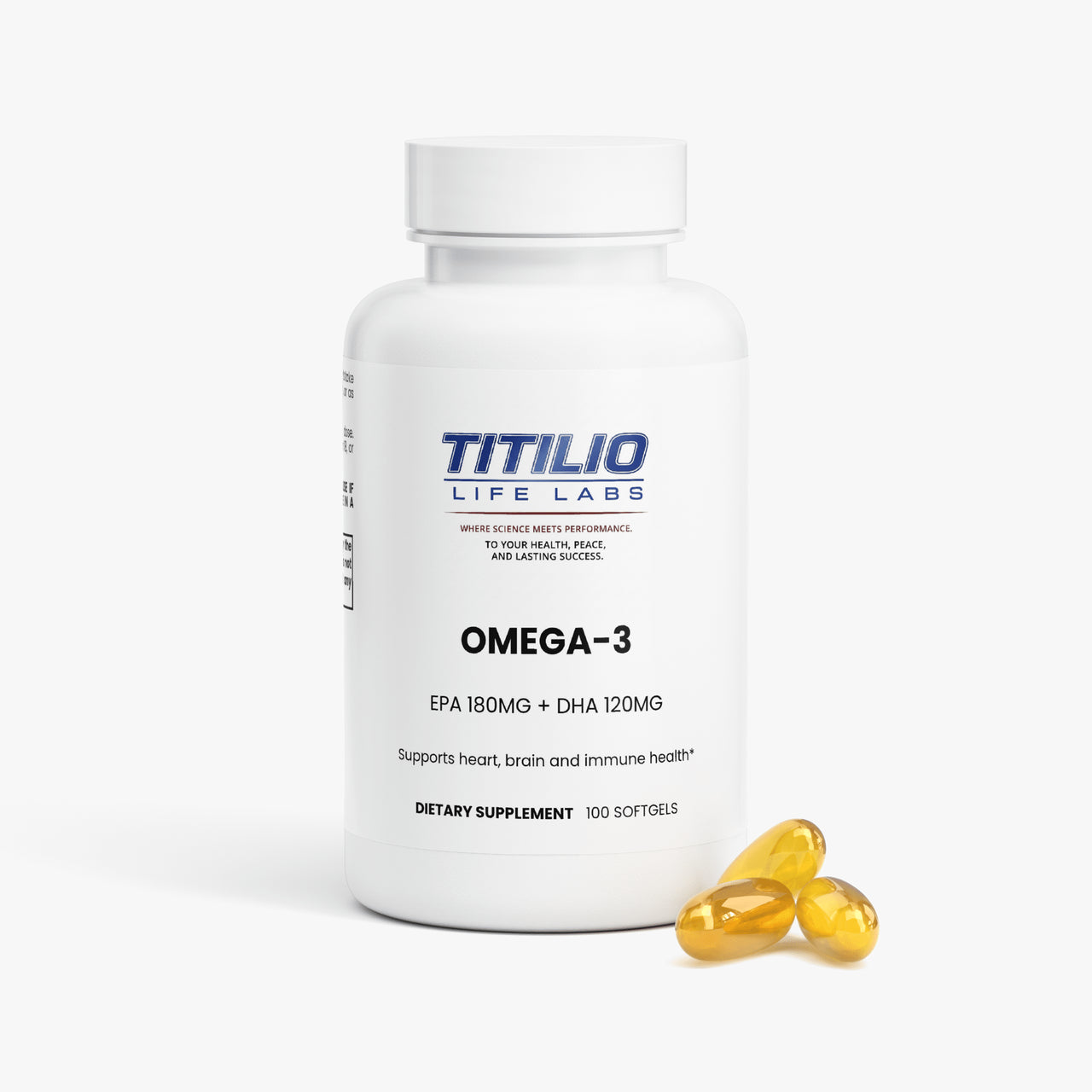 Omega-3 EPA 180mg + DHA 120mg Vital Nutra - Titilio Life Labs - Titilio.com