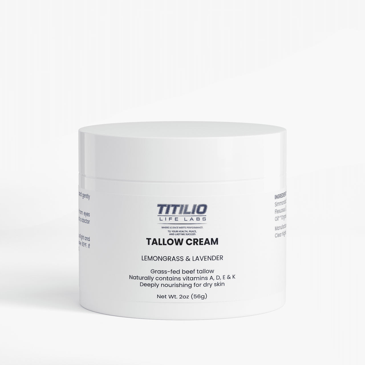 Tallow Cream Lemongrass & Lavender Vital Nutra - Titilio Life Labs - Titilio.com